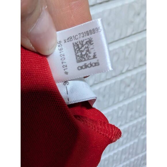 Adidas Men's Red Short-Sleeve Pointed Collar Primegreen Golf Polo Shirt Size M - Picture 5 of 6